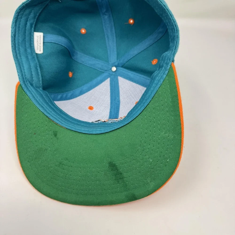 Miami Dolphins Hat Cap Snap Back‎ Teal Orange NFL Football Throwback Old Logo